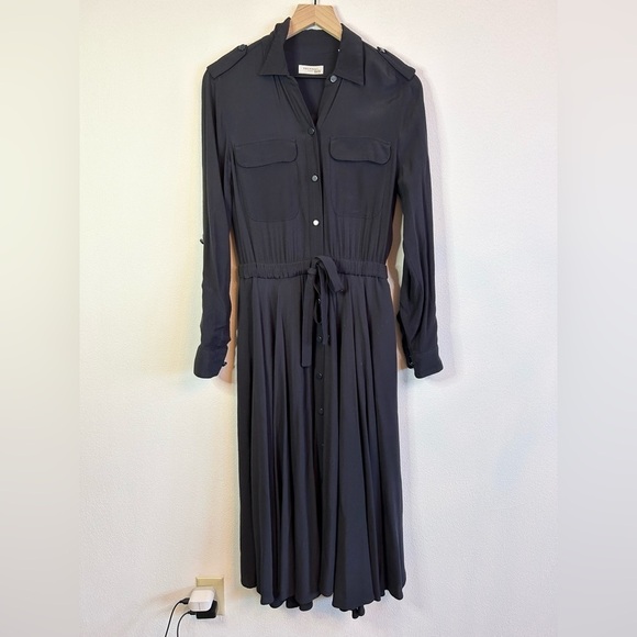 Equipment Jacquot Button Front Long Sleeve Midi Utility Dress Eclipse 2 - Picture 4 of 14